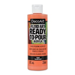DecoArt Fluid Art Ready-To-Pour Acrylic - Coral, 8 oz Bottle (Front)