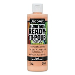 DecoArt Fluid Art Ready-To-Pour Acrylic - Peach, 8 oz Bottle (Front)