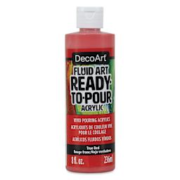 DecoArt Fluid Art Ready-To-Pour Acrylic - True Red, 8 oz Bottle (Front)