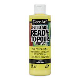 DecoArt Fluid Art Ready-To-Pour Acrylic - Lemon, 8 oz Bottle (Front)