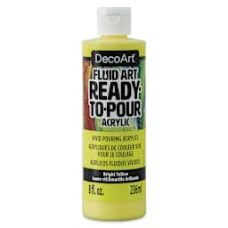 DecoArt Fluid Art Ready-To-Pour Acrylic - Bright Yellow, 8 oz Bottle