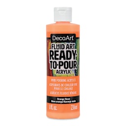DecoArt Fluid Art Ready-To-Pour Acrylic - Neon Orange, 8 oz Bottle (Front)