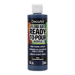 DecoArt Fluid Art Ready-To-Pour Acrylic - Navy, 8 oz Bottle (Front)
