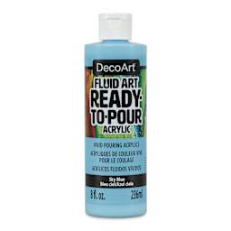 DecoArt Fluid Art Ready-To-Pour Acrylic - Sky Blue, 8 oz Bottle (Front)