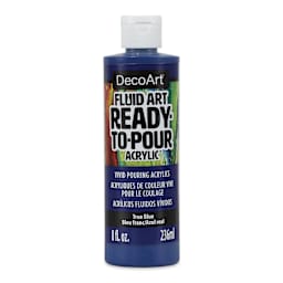 DecoArt Fluid Art Ready-To-Pour Acrylic - True Blue, 8 oz Bottle (Front)