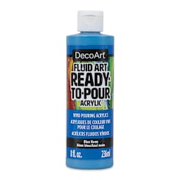 DecoArt Fluid Art Ready-To-Pour Acrylic - Neon Blue, 8 oz Bottle (Front)
