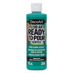 DecoArt Fluid Art Ready-To-Pour Acrylic - Aquamarine, 8 oz bottle (Front)