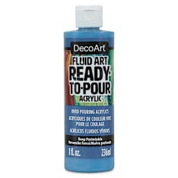 DecoArt Fluid Art Ready-To-Pour Acrylic - Deep Periwinkle, 8 oz Bottle (Front)