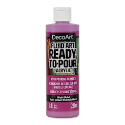 DecoArt Fluid Art Ready-To-Pour Acrylic - Bright Violet, 8 oz Bottle (Front)