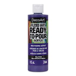 DecoArt Fluid Art Ready-To-Pour Acrylic - Blue Violet, 8 oz bottle (Front)