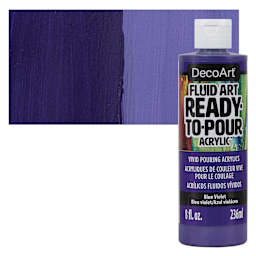 DecoArt Fluid Art Ready-To-Pour Acrylic - Blue Violet, 8 oz Bottle and swatch