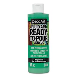 DecoArt Fluid Art Ready-To-Pour Acrylic - Bright Green, 8 oz bottle (Front)