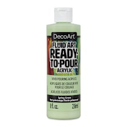 DecoArt Fluid Art Ready-To-Pour Acrylic - Spring Green, 8 oz Bottle (Front)