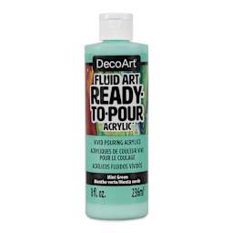 DecoArt Fluid Art Ready-To-Pour Acrylic - Mint Green, 8 oz Bottle (Front)