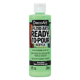 DecoArt Fluid Art Ready-To-Pour Acrylic - Neon Green, 8 oz Bottle (Front)