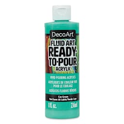 DecoArt Fluid Art Ready-To-Pour Acrylic - Cay Green, 8 oz Bottle (Front)
