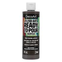 DecoArt Fluid Art Ready-To-Pour Acrylic - Burnt Umber, 8 oz Bottle (Front)