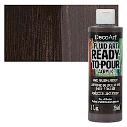 DecoArt Fluid Art Ready-To-Pour Acrylic - Burnt Umber, 8 oz Bottle and swatch