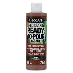 DecoArt Fluid Art Ready-To-Pour Acrylic - Sienna, 8 oz Bottle (Front)