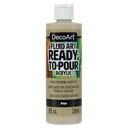 DecoArt Fluid Art Ready-To-Pour Acrylic - Beige, 8 oz bottle (Front)