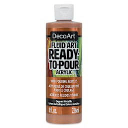 DecoArt Fluid Art Ready-To-Pour Acrylic - Copper (Metallic), 8 oz Bottle (Front)