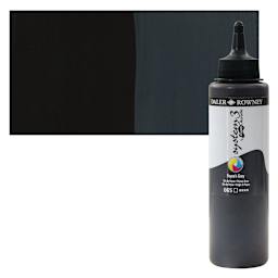 Daler-Rowney System3 Fluid Acrylic - Payne's Gray, 250 ml bottle and swatch