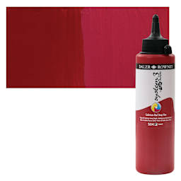 Daler-Rowney System3 Fluid Acrylic - Cadmium Red Deep Hue, 250 ml bottle and swatch