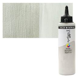 Daler-Rowney System3 Fluid Acrylic - Silver Imitation, 250 ml bottle and swatch
