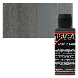 Alpha6 Alphakrylic Acrylic Paint - Dark Grey, 5 oz bottle and swatch