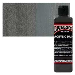 Alpha6 Alphakrylic Acrylic Paint - Dark Grey, 8 oz bottle and swatch