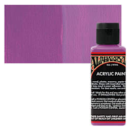Alpha6 Alphakrylic Acrylic Paint - Fuchsia, 5 oz bottle and swatch