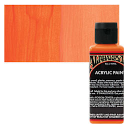 Alpha6 Alphakrylic Acrylic Paint - Electroshock Orange, 5 oz bottle and swatch