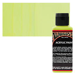 Alpha6 Alphakrylic Acrylic Paint - Electroshock Yellow, 5 oz bottle and swatch