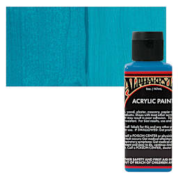 Alpha6 Alphakrylic Acrylic Paint - Turquoise, 5 oz bottle and swatch