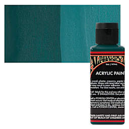 Alpha6 Alphakrylic Acrylic Paint - Dark Green, 5 oz bottle and swatch