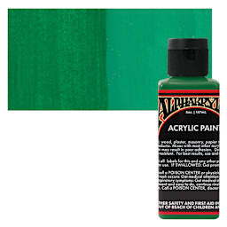 Alpha6 Alphakrylic Acrylic Paint - Alpha Green, 5 oz bottle and swatch