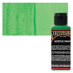 Alpha6 Alphakrylic Acrylic Paint - Electroshock Green, 5 oz bottle and swatch