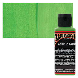 Alpha6 Alphakrylic Acrylic Paint - Slime Green, 5 oz bottle and swatch
