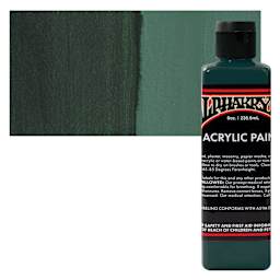 Alpha6 Alphakrylic Acrylic Paint - Dark Olive, 8 oz bottle and swatch