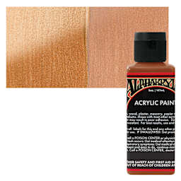 Alpha6 Alphakrylic Acrylic Paint - Metallic Bronze, 5 oz bottle and swatch