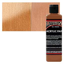 Alpha6 Alphakrylic Acrylic Paint - Metallic Bronze, 8 oz bottle and swatch