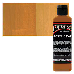 Alpha6 Alphakrylic Acrylic Paint - Caramel, 8 oz bottle and swatch