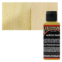 Alpha6 Alphakrylic Acrylic Paint - Metallic Gold, 5 oz bottle and swatch