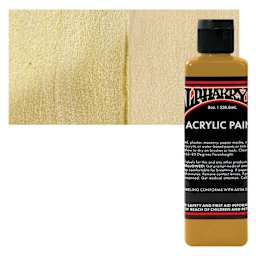 Alpha6 Alphakrylic Acrylic Paint - Metallic Gold, 8 oz bottle and swatch