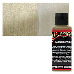Alpha6 Alphakrylic Acrylic Paint - Metallic Antique Gold, 5 oz bottle and swatch