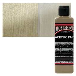 Alpha6 Alphakrylic Acrylic Paint - Metallic Antique Gold, 8 oz bottle and swatch
