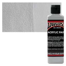 Alpha6 Alphakrylic Acrylic Paint - Metallic Silver, 8 oz bottle and swatch