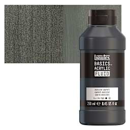 Liquitex Basics Acrylic Fluid Paint - Iridescent Graphite, 250 ml bottle and swatch