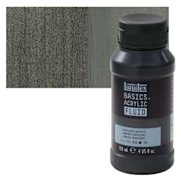 Liquitex Basics Acrylic Fluid Paint - Iridescent Graphite, 118 ml bottle and swatch