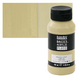 Liquitex Basics Acrylic Fluid Paint - Unbleached Titanium, 118 ml bottle and swatch
